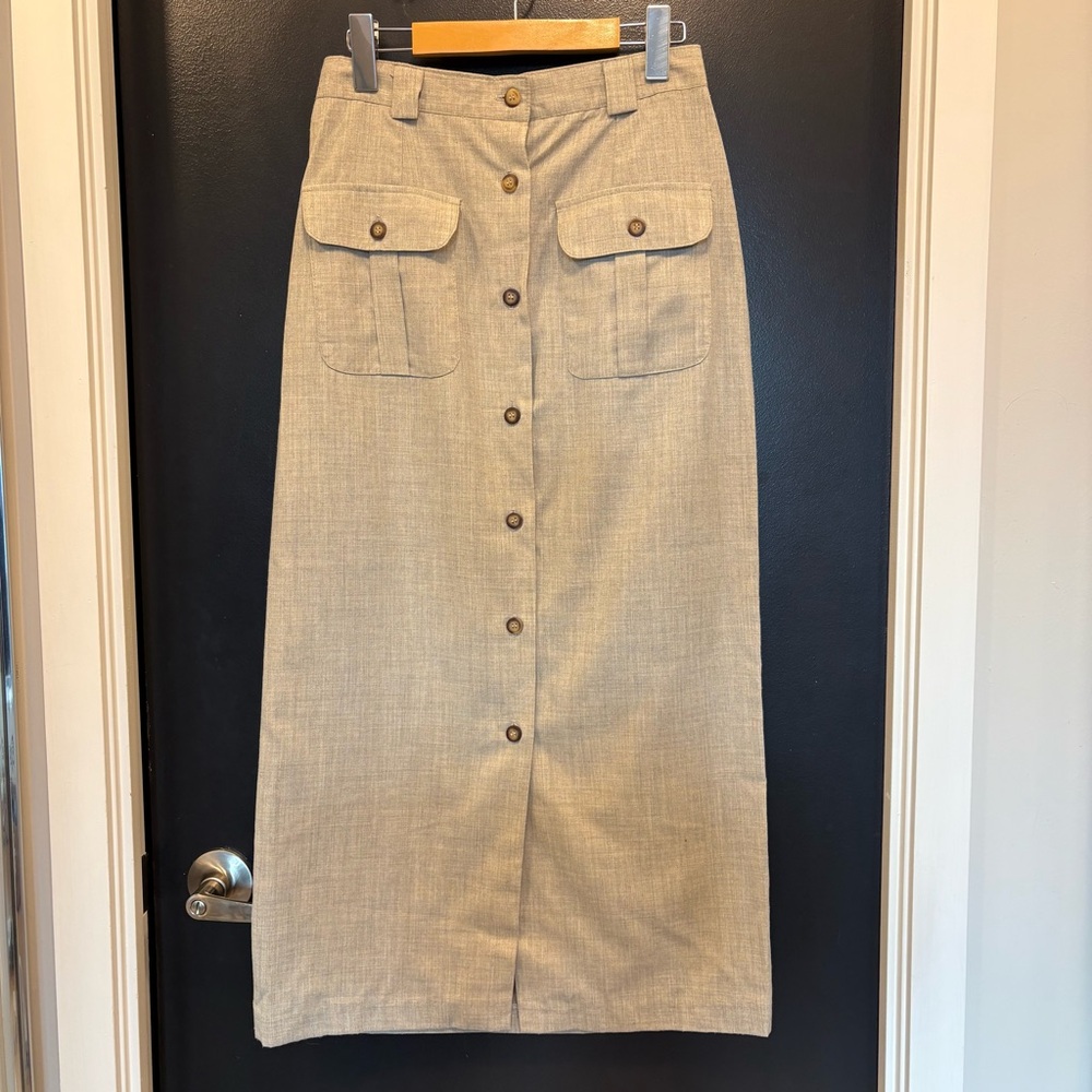 Vintage Dynamite Maxi Cargo Skirt Beige